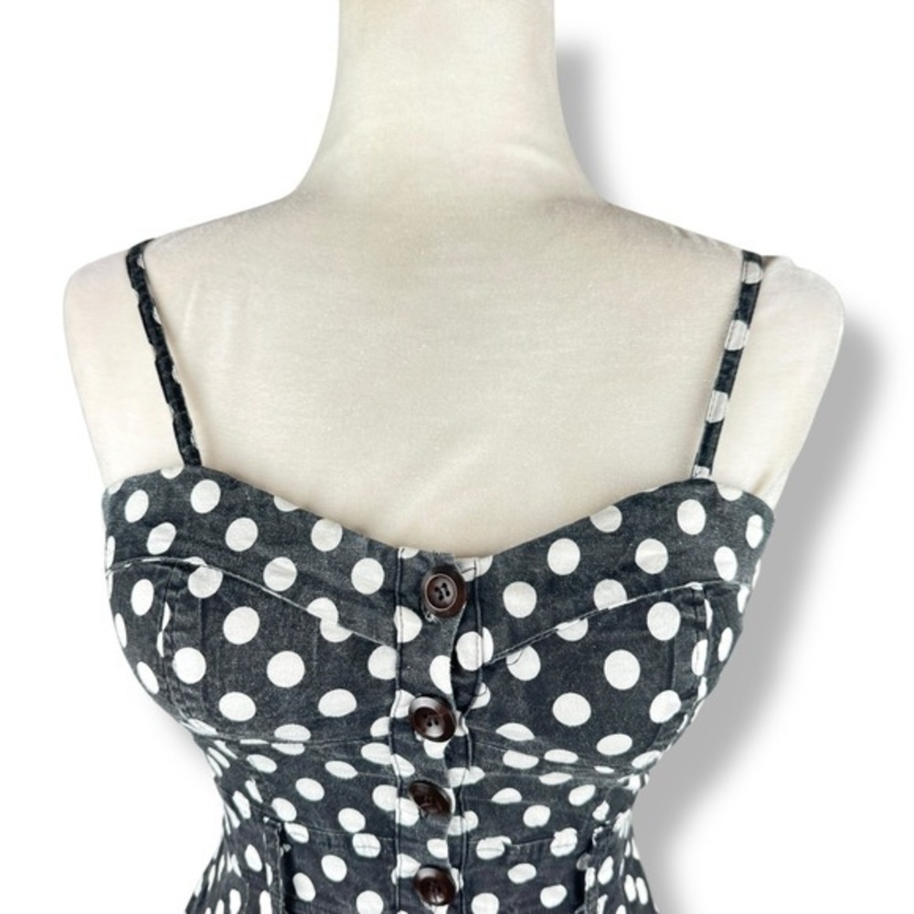 Deb Y2K Party Dress Size Medium Polka Dot Twee Pin Up Retro Feminine Vintage - Picture 5 of 16